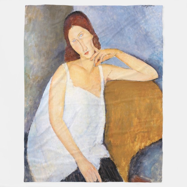Amedeo Modigliani - Jeanne Hebuterne Fleece Blanket (Front)
