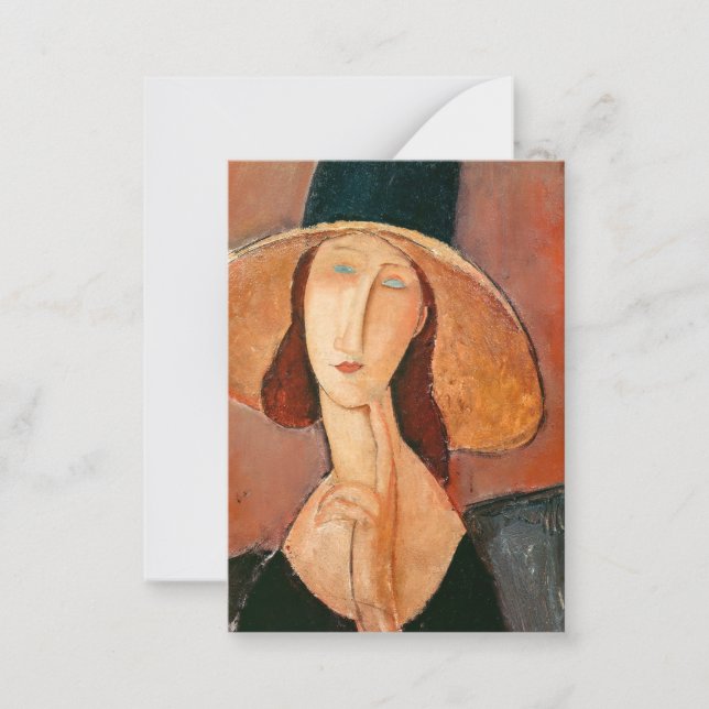 Amedeo Modigliani - Jeanne Hebuterne in Large Hat Card (Front)