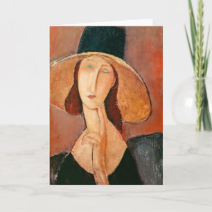 Amedeo Modigliani - Jeanne Hebuterne in Large Hat Card