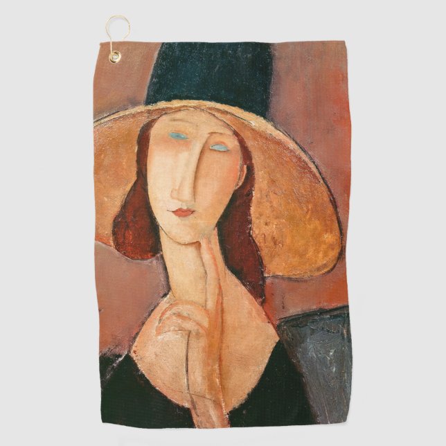Amedeo Modigliani - Jeanne Hebuterne in Large Hat Golf Towel (Front)
