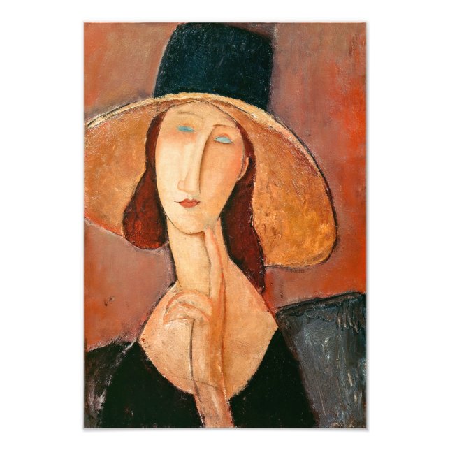 Amedeo Modigliani - Jeanne Hebuterne in Large Hat Photo Print (Front)