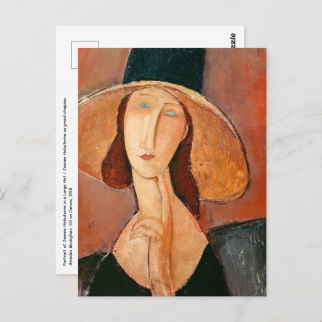 Amedeo Modigliani - Jeanne Hebuterne in Large Hat Postcard (Front/Back)
