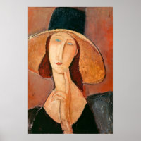 Amedeo Modigliani - Jeanne Hebuterne in Large Hat