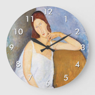 Amedeo Modigliani - Jeanne Hebuterne Large Clock