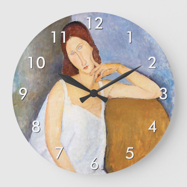 Amedeo Modigliani - Jeanne Hebuterne Large Clock (Front)