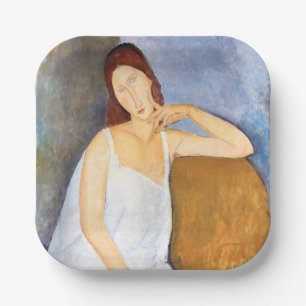Amedeo Modigliani - Jeanne Hebuterne Paper Plate