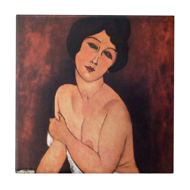 Amedeo Modigliani Large Seated Woman Tile (Front)