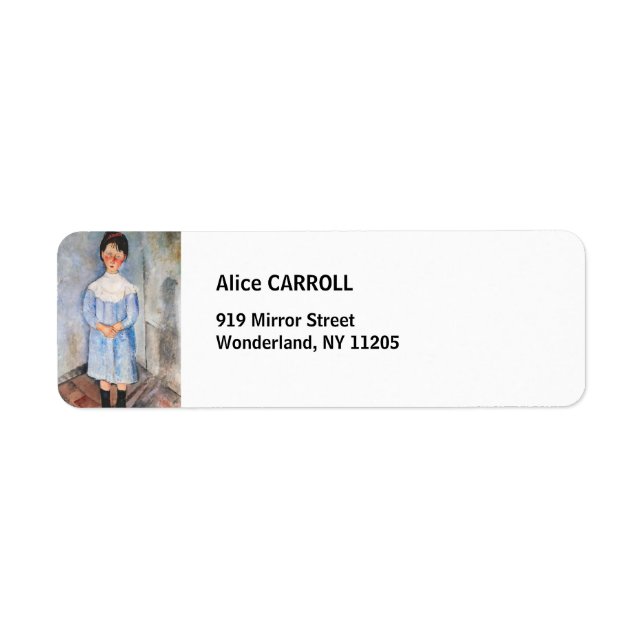 Amedeo Modigliani - Little Girl in Blue Return Address Label (Front)