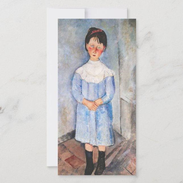 Amedeo Modigliani - Little Girl in Blue Thank You Card (Front)