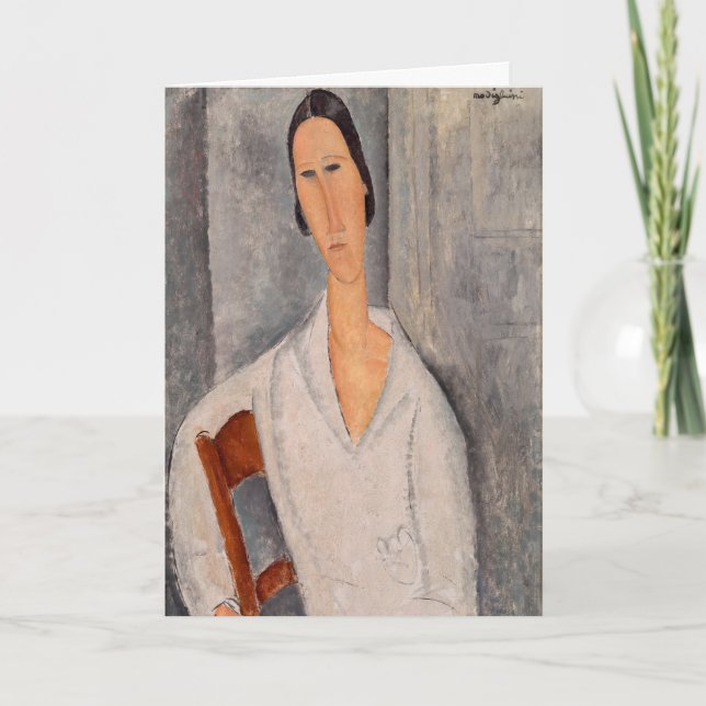 Amedeo Modigliani - Madame Hanka Zborowska Leaning Card (Front)