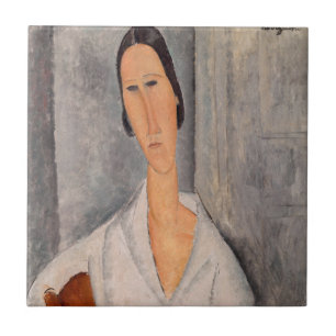 Amedeo Modigliani - Madame Hanka Zborowska Leaning Ceramic Tile