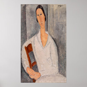 Amedeo Modigliani - Madame Hanka Zborowska Leaning Poster