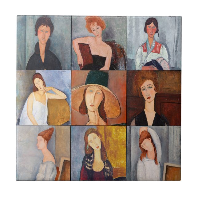 Amedeo Modigliani - Masterpieces Collage Ceramic Tile (Front)