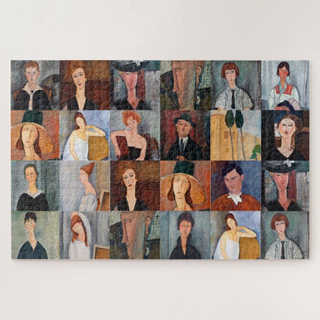 Amedeo Modigliani - Masterpieces Collage Jigsaw Puzzle (Horizontal)