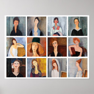 Amedeo Modigliani - Masterpieces Collage Poster