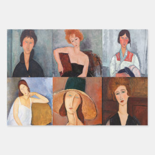 Amedeo Modigliani - Masterpieces Collage Wrapping Paper Sheet