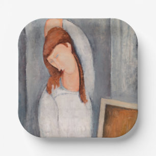 Amedeo Modigliani - Portrait Jeanne Hebuterne #1 Paper Plate