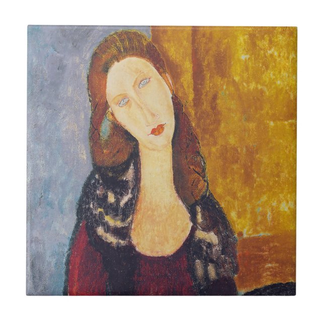 Amedeo Modigliani - Portrait Jeanne Hebuterne #2 Ceramic Tile (Front)