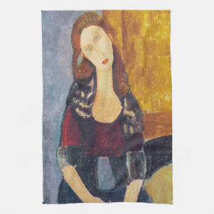 Amedeo Modigliani - Portrait Jeanne Hebuterne #2 Tea Towel