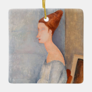 Amedeo Modigliani - Portrait Jeanne Hebuterne #3 Ceramic Ornament