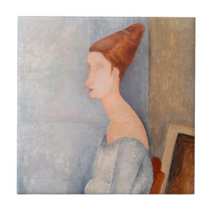 Amedeo Modigliani - Portrait Jeanne Hebuterne #3 Ceramic Tile
