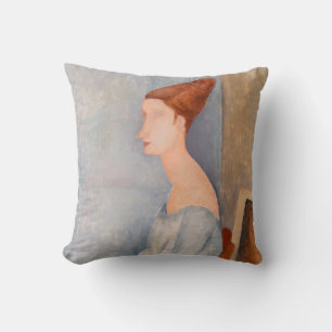 Amedeo Modigliani - Portrait Jeanne Hebuterne #3 Cushion