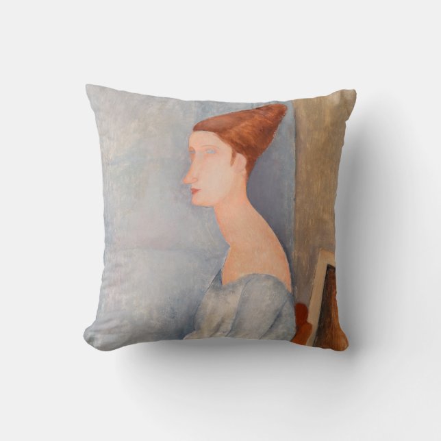 Amedeo Modigliani - Portrait Jeanne Hebuterne #3 Cushion (Front)