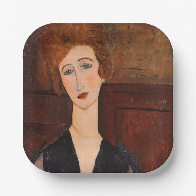 Amedeo Modigliani - Portrait of a Woman Paper Plate (Front)