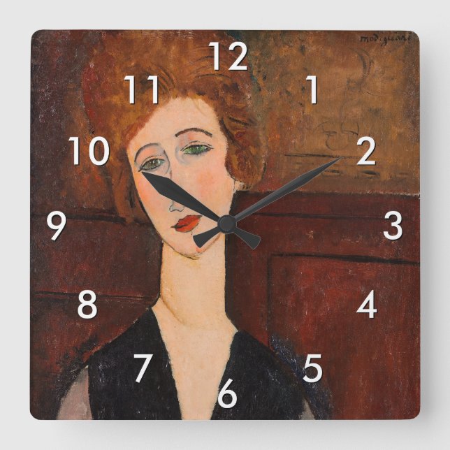 Amedeo Modigliani - Portrait of a Woman Square Wall Clock (Front)