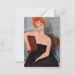 Amedeo Modigliani - Redheaded Girl Evening Dress Card