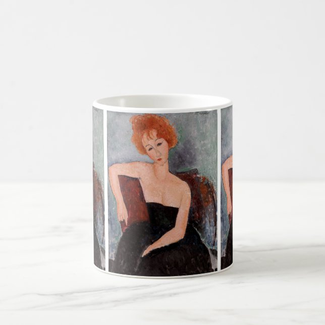 Amedeo Modigliani - Redheaded Girl Evening Dress Coffee Mug (Center)