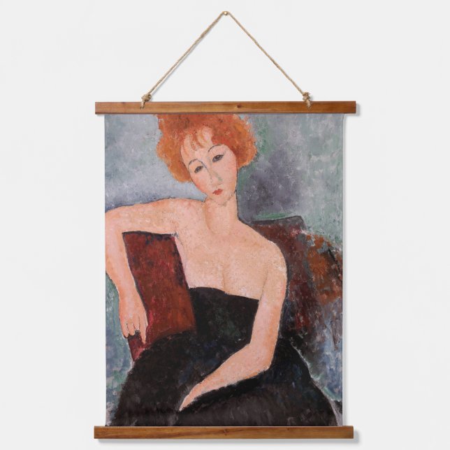 Amedeo Modigliani - Redheaded Girl Evening Dress Hanging Tapestry (Front)