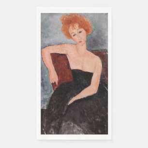 Amedeo Modigliani - Redheaded Girl Evening Dress Napkin