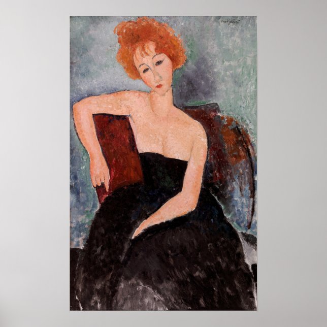 Amedeo Modigliani - Redheaded Girl Evening Dress Poster (Front)