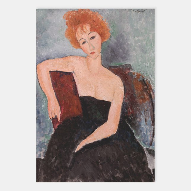 Amedeo Modigliani - Redheaded Girl Evening Dress Wrapping Paper Sheet (Creator Uploaded)