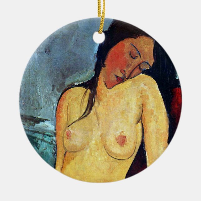 Amedeo Modigliani - Seated Female Ceramic Ornament (Front)