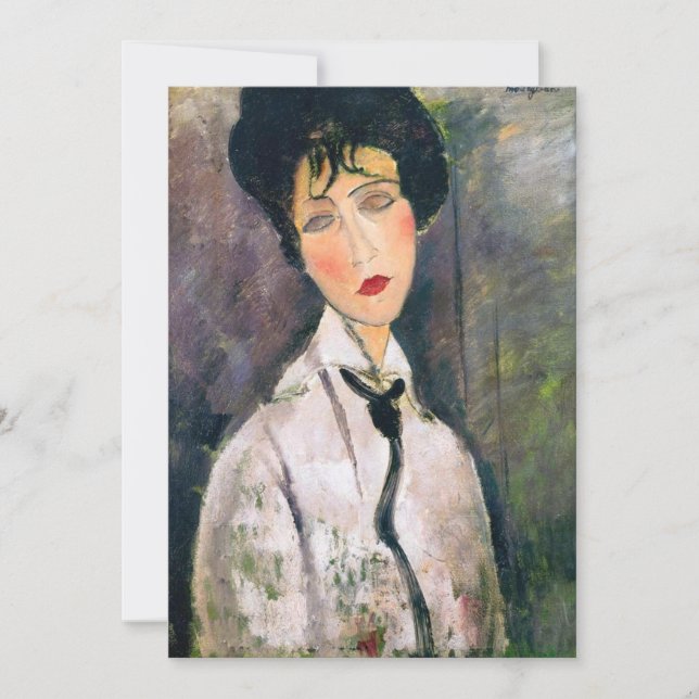 Amedeo Modigliani - Woman with Black Cravat Invitation (Front)