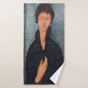 Amedeo Modigliani - Woman with Blue Eyes Bath Towel Set