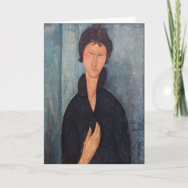 Amedeo Modigliani - Woman with Blue Eyes Card (Front)