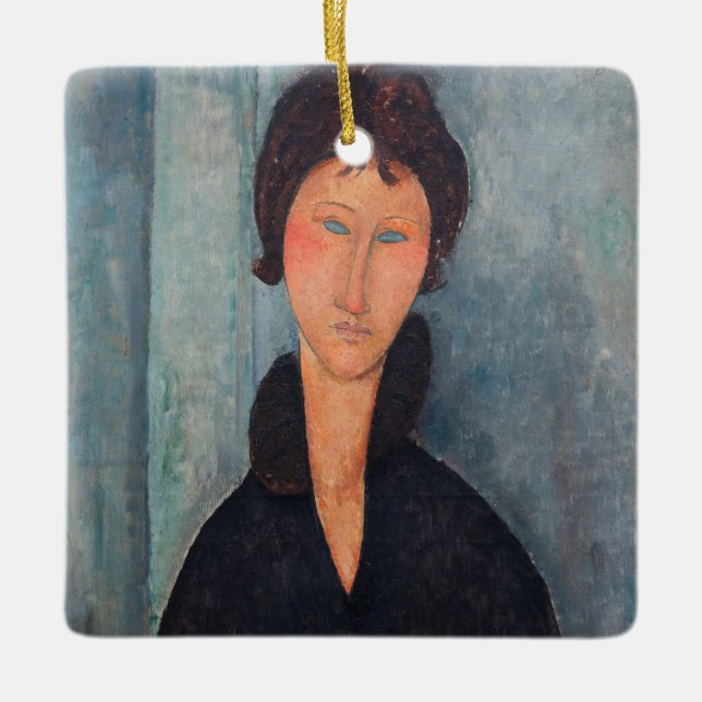 Amedeo Modigliani - Woman with Blue Eyes Ceramic Ornament (Front)