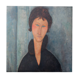 Amedeo Modigliani - Woman with Blue Eyes Ceramic Tile