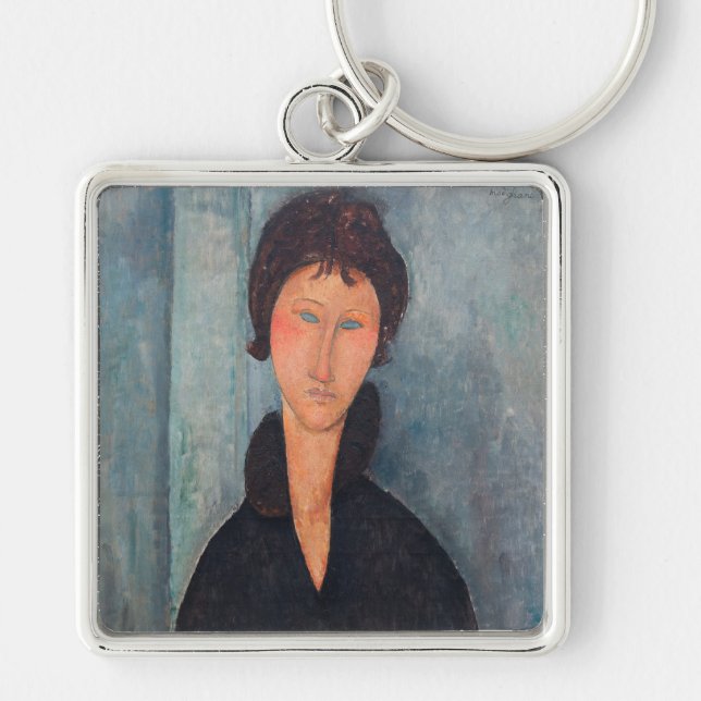 Amedeo Modigliani - Woman with Blue Eyes Key Ring (Front)
