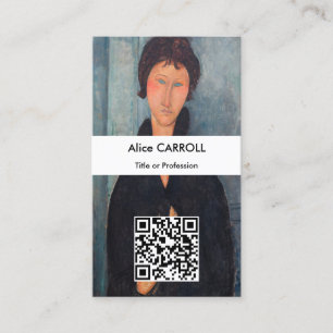 Amedeo Modigliani - Woman with Blue Eyes - QR Code Business Card