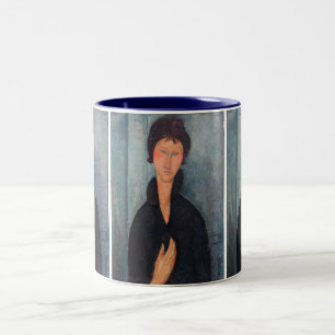 Amedeo Modigliani - Woman with Blue Eyes Two-Tone Coffee Mug