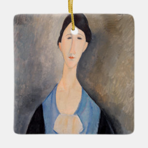 Amedeo Modigliani - Young Woman in Blue Ceramic Ornament