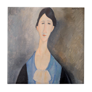 Amedeo Modigliani - Young Woman in Blue Ceramic Tile