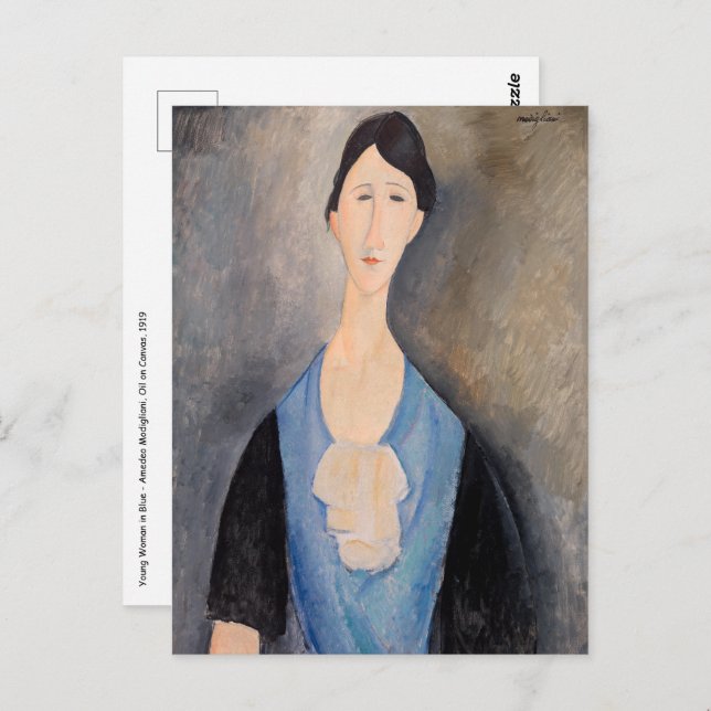 Amedeo Modigliani - Young Woman in Blue Postcard (Front/Back)