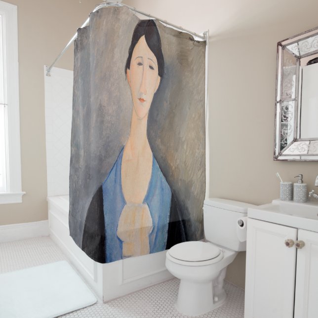 Amedeo Modigliani - Young Woman in Blue Shower Curtain (In Situ)