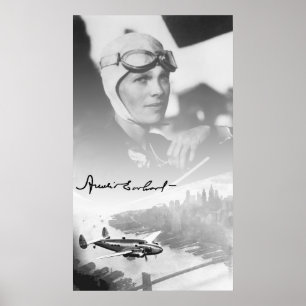 AMELIA and her LOCKHEED ELECTRA AIRPLANE Poster