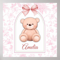 Amelia | Custom Pink Teddy Bear Nursery Design 